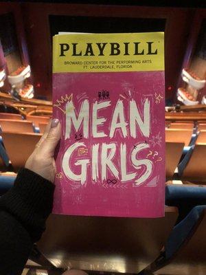 Playbill for Mean Girls.