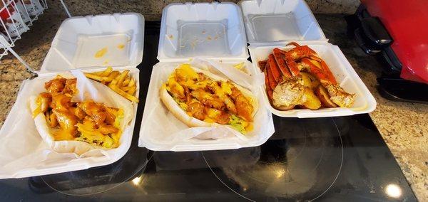 Chicken Po'Boys and 1lb. Snow Crab Legs