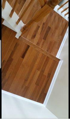 Hardwood staircase.