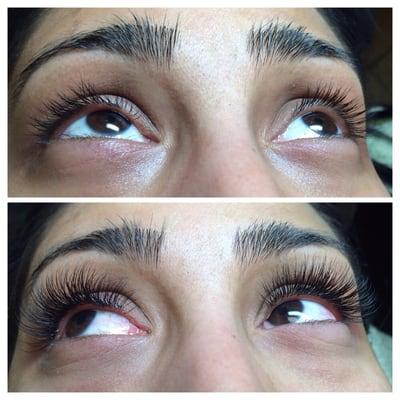 A set of dramatic look eyelash extension. She is ready for party!!!