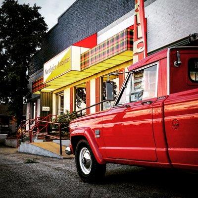 Artistic shot of Northglen Antiques at the 2010 Vine Street location in Hays, Kansas.