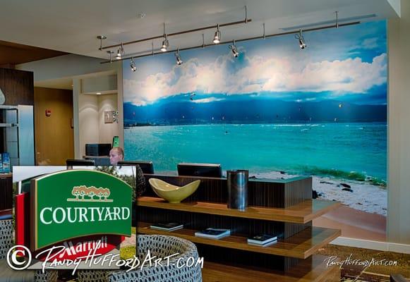 Example of our large mural installations at Marriott Courtyard in Kahului.