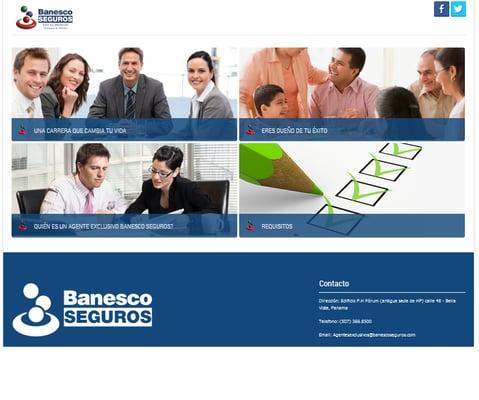 Web Design for Banesco Seguros Panama. A Website For a special project.