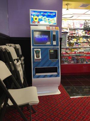 If you have a Fun Factory Card you can re-load your card on this kiosk.