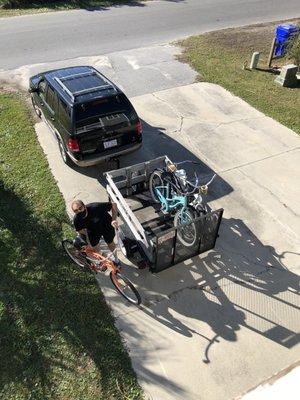 Bike delivery to our beach house.