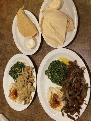 Chicken Shawarma Plate and Gyro Plate