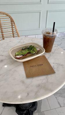 Avocado Toast & an Iced Coffee