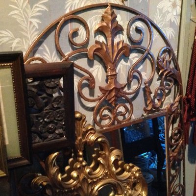 Eclectic selection of antique mirrors large and small....