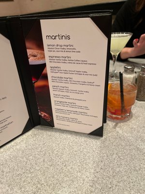 Drink menu