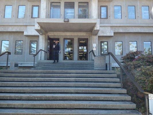 This is the stairs going up the front, leading to the court house