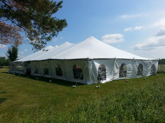 40x100 wedding tent with cathedral window sides