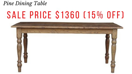 Beautiful farmhouse pine dining table.