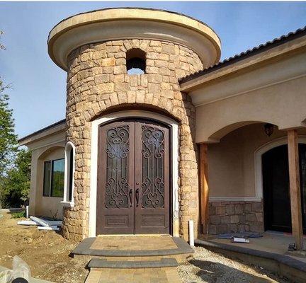 This is a stone finish that we installed for a residential entry in Orange county.