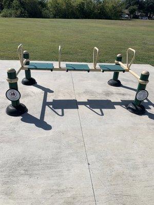 Exercise equipment along the path