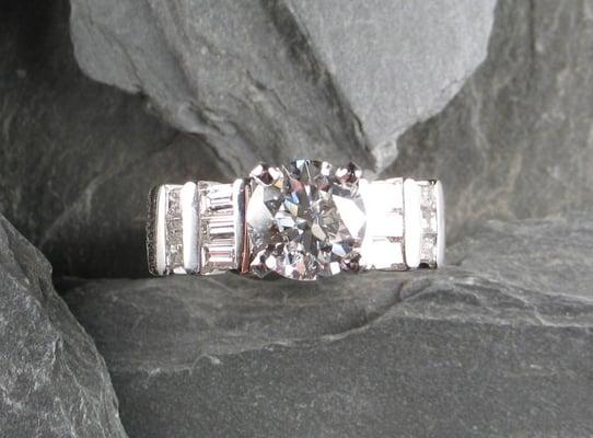 Custom Platinum Diamond Engagement Ring