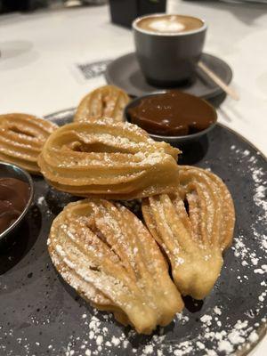 Churros with dulce de leche and Nutella.