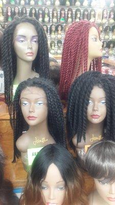 Braided and twisted wigs at Boss Beauty Supply Jamaica.