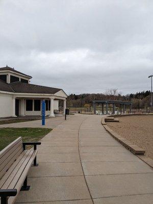 Pleasant walk with benches