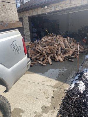 Cherry firewood delivery in Brecksville nice for smoking food or fireplaces