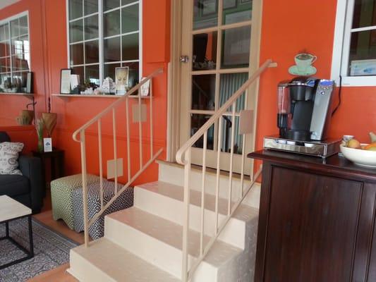 Stairs from Waiting Room to Reception/Front Desk and Treatment rooms