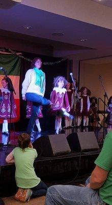 Peggy dancing with her daughter on St. Patrick's Day 2016