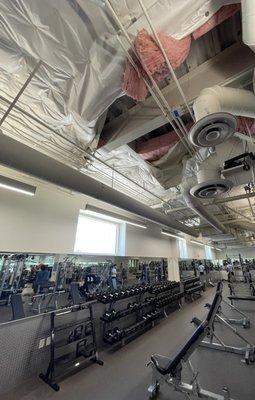 Who doesn't want to lift weights with asbestos over your head. It's been like this for a while..