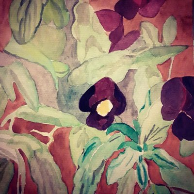 Violets by Gail Cavanaugh  9" x 12" watercolor