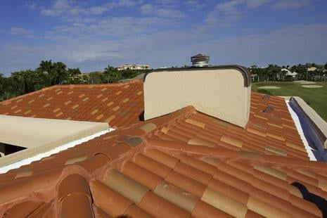 The roofing system was drastically upgraded to an imported clay tile  with copper flashing that sets this amazing home apart ...