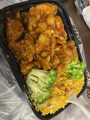 General Tao chicken combo with pork fried rice