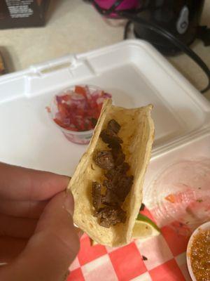 Their "tacos" to go. Horrible