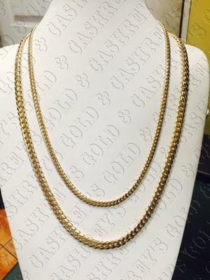 Cuban Link Chains from 5.5mm and up. 10K, 14K, 18K White or Yellow Gold. Real Solid Gold.