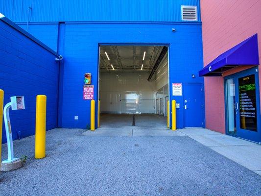 Easy access to our interior unloading zone