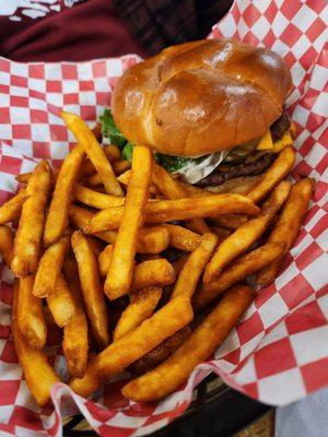 Burger and fries