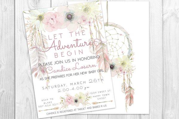 Boho Baby Shower Invitation