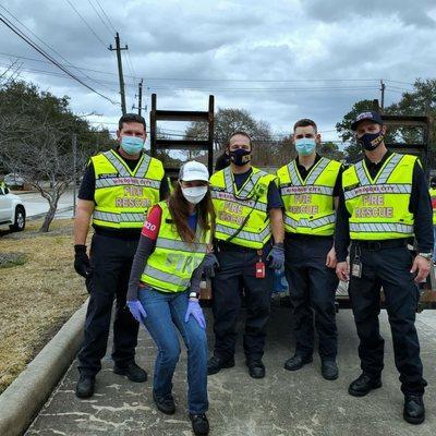 Thanks Fire Station for letting us volunteer to give out 14000 cases of water after Texas Winter Storm knocked out our power and water.