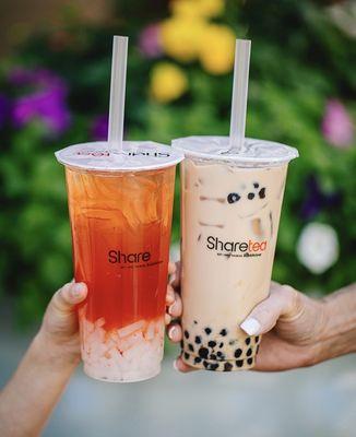 Strawberry tea 
Classic pearl Milk tea