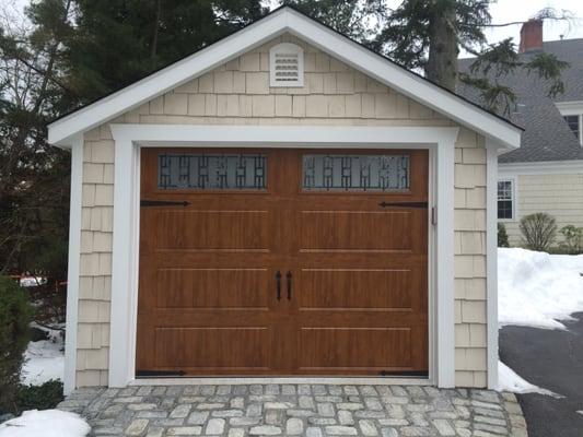 Clopay Gallery Door with Walnut Ultra Grain finish