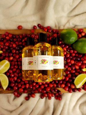 Vegan cranberry lime body oil