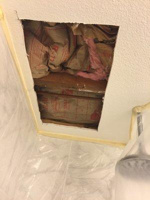 Bathroom repair above shower