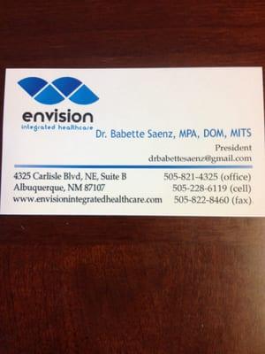 Dr. Saenz card.