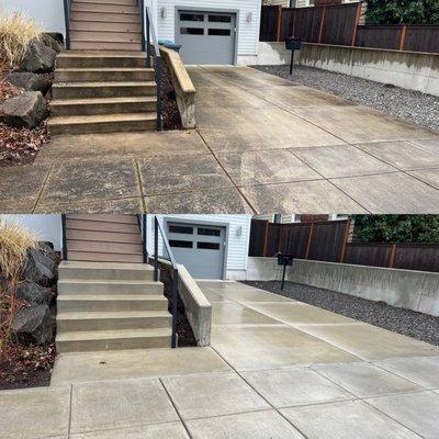 Driveway cleaning before and after!