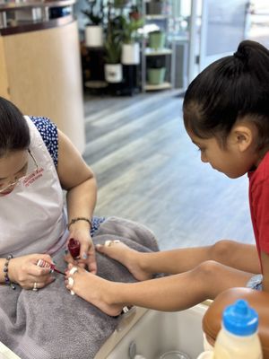 My daughter enjoyed her first pedicure experience. Thank you team for making her feel comfortable