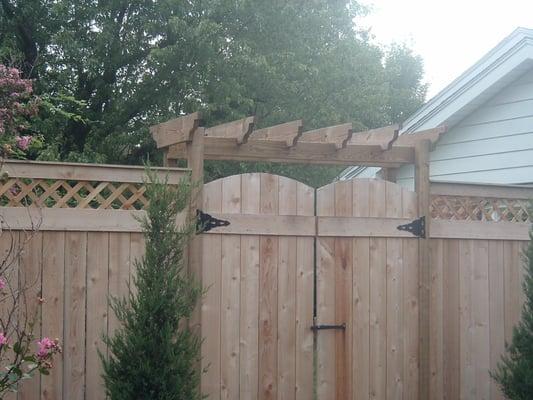 Custom built wood privacy fence