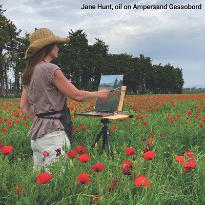 Gessobord is a popular plein air surface. Jane Hunt, oil on Ampersand Gessobord.