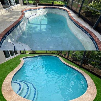 Before/After.
Pool and deck remodeling.