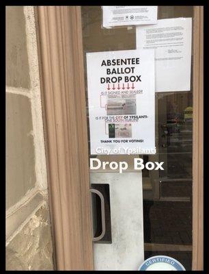 Dropbox for absentee ballots (on city hall building)