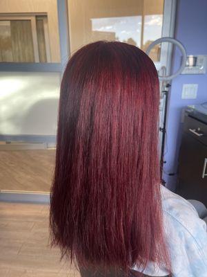 Dark red hair