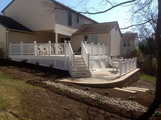 Raised patio and deck