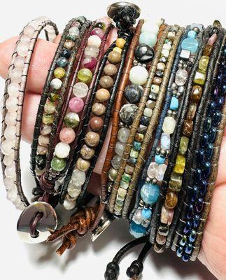 Handwoven gemstone bracelets