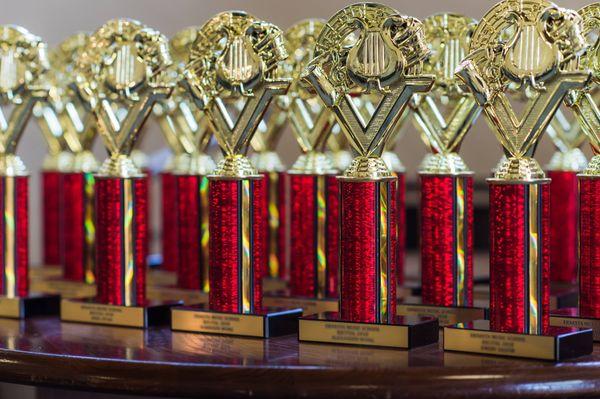 Summer Recital 2018 trophies.